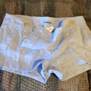 Cotton and linen shorts